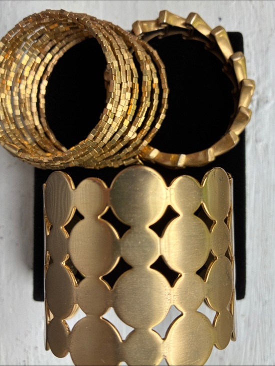 Jewelry - Lot of 3 Gold Statement Bracelets